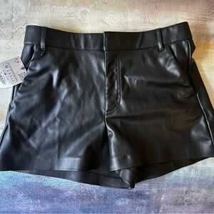 NWT Black Faux Leather Shorts